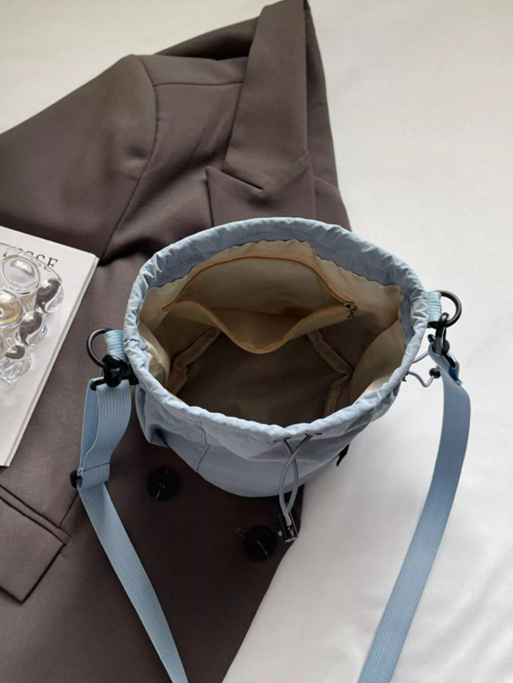 Drawstring Bucket Crossbody Bag - Crowned Energy CO.