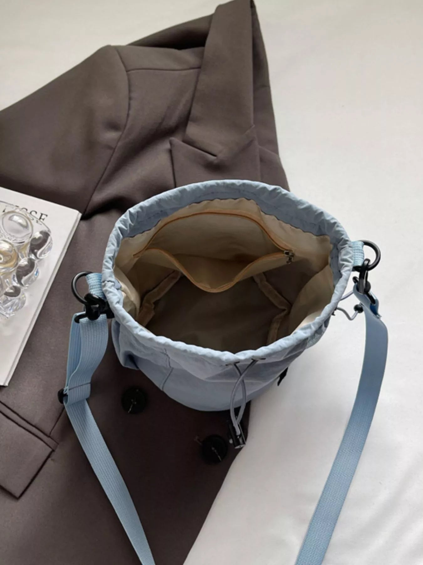Drawstring Bucket Crossbody Bag - Crowned Energy CO.
