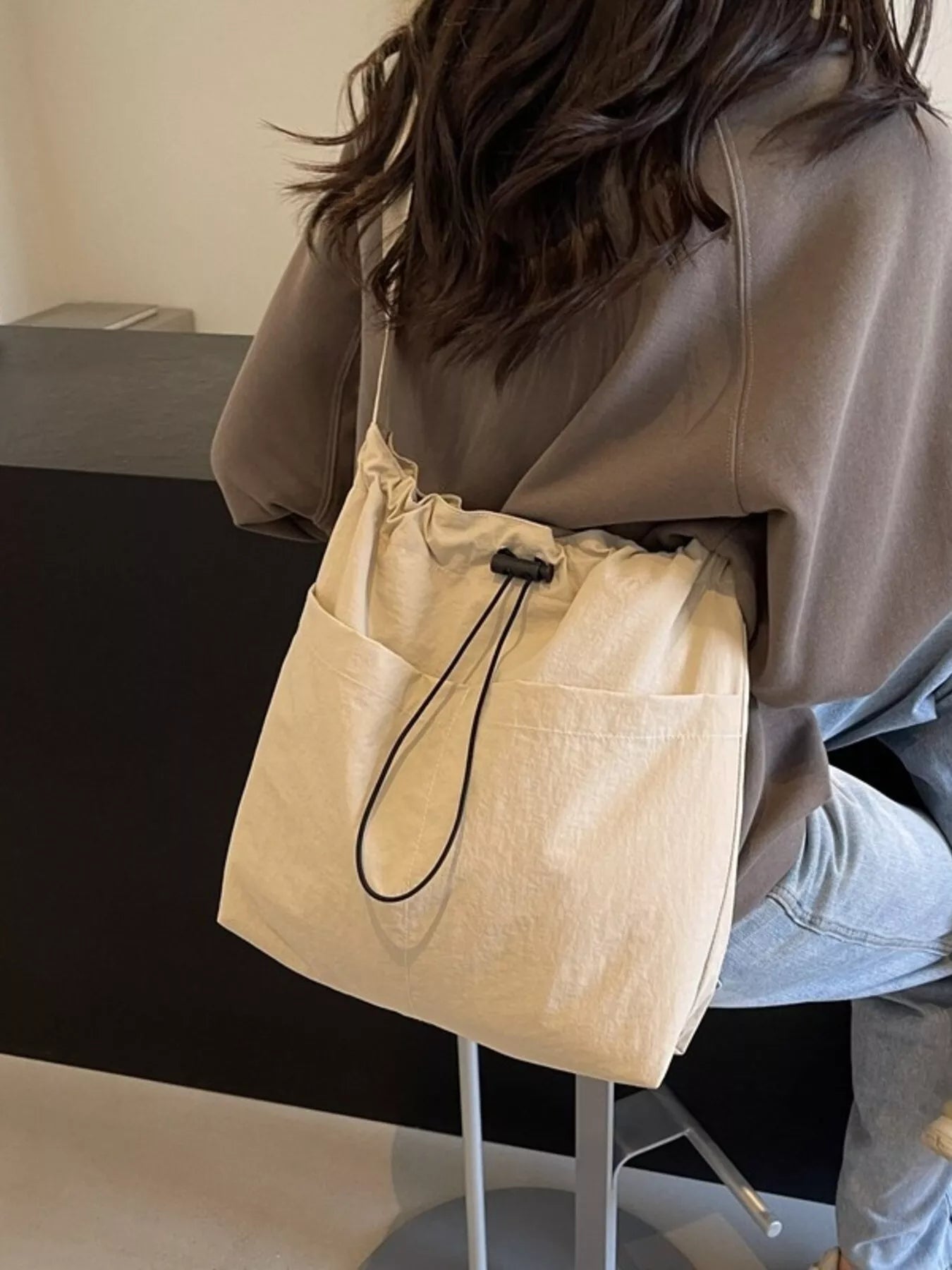 Drawstring Closure Canvas Crossbody Bag - Crowned Energy CO.