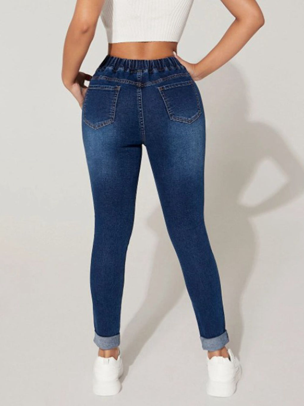 Drawstring Cropped Jeans - Crowned Energy CO.