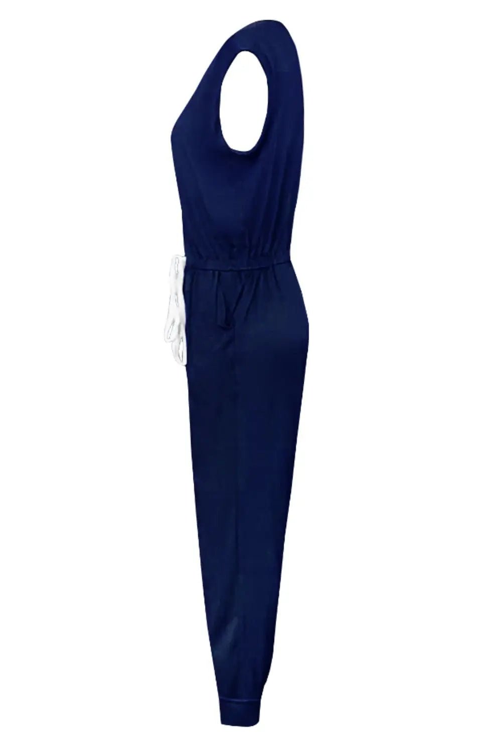 Drawstring Round Neck Sleeveless Jumpsuit - Crowned Energy CO.