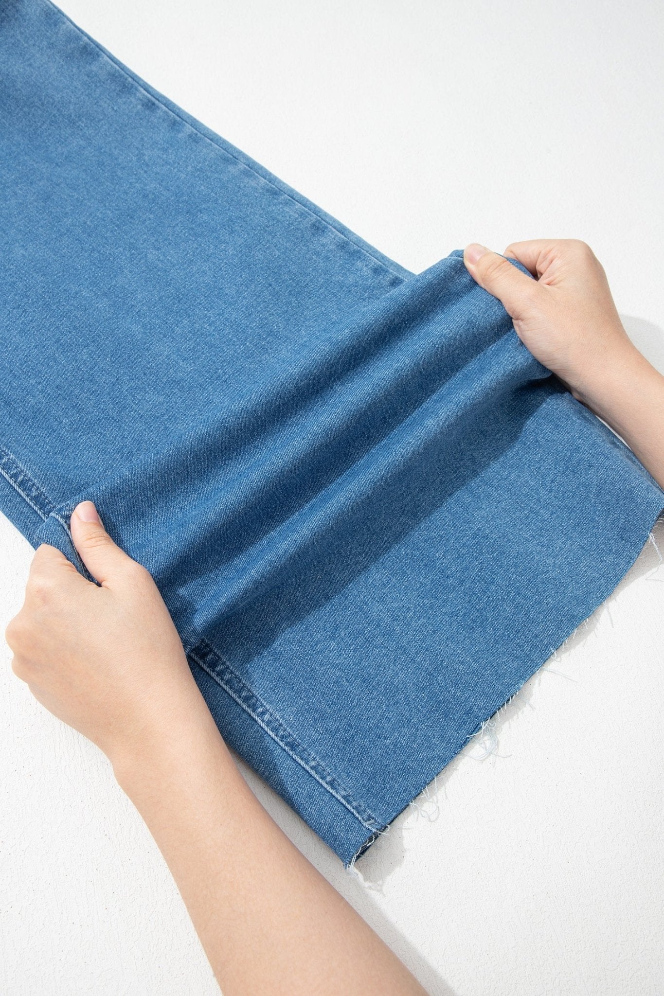 Dusk Blue Retro Washed Patch Pocket Stretchy Jeans - Crowned Energy CO.