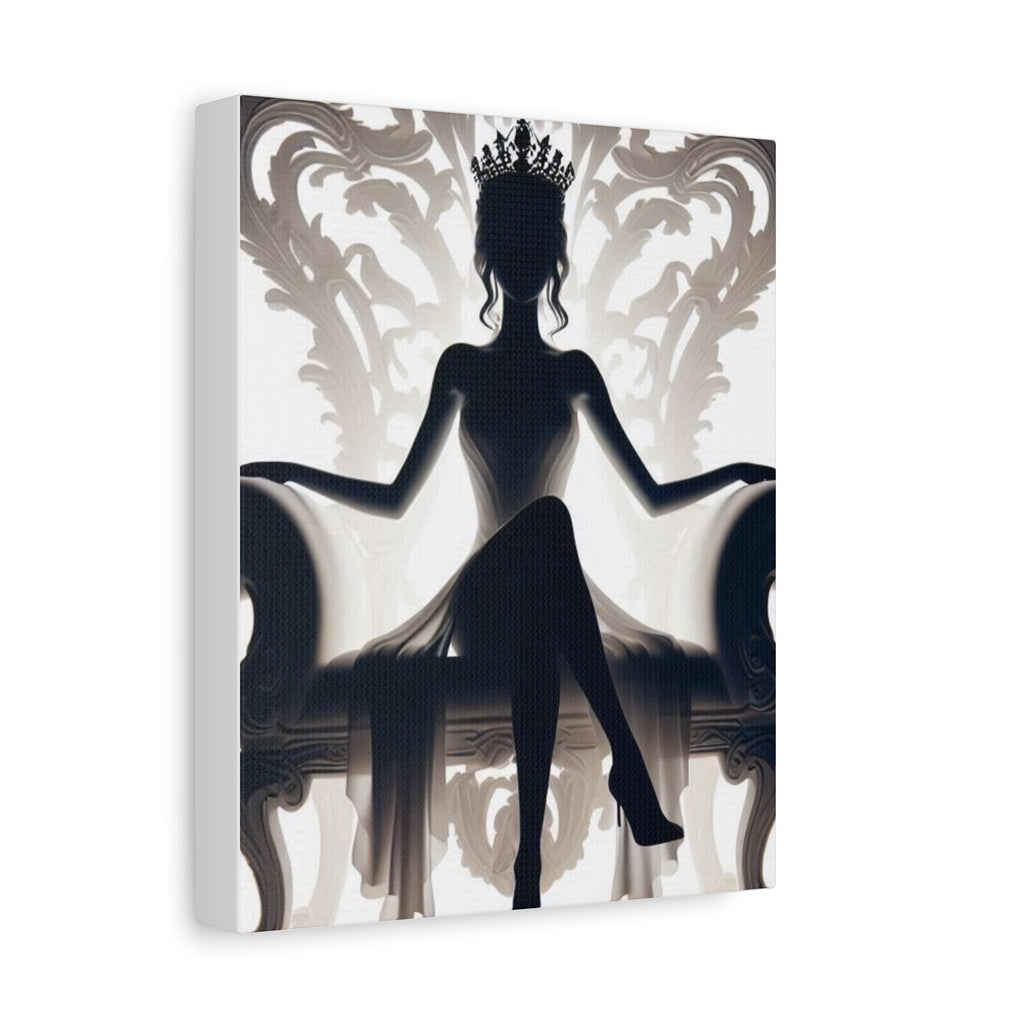 Elegant Queen Silhouette Canvas Art, Modern Wall Décor - Goddess Vibes