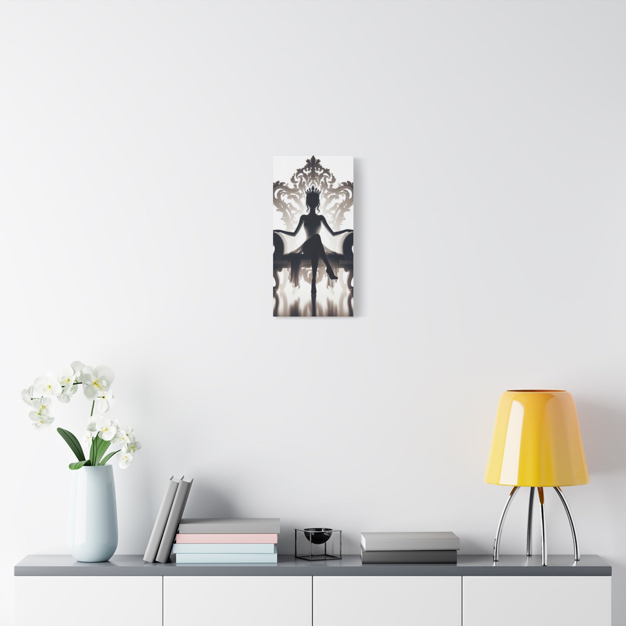 Elegant Queen Silhouette Canvas Art, Modern Wall Décor - Goddess Vibes