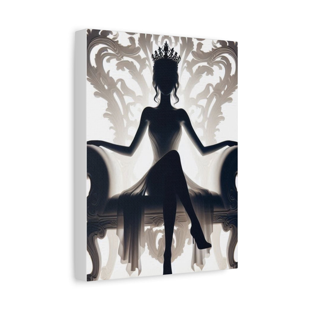 Elegant Queen Silhouette Canvas Art, Modern Wall Décor - Goddess Vibes