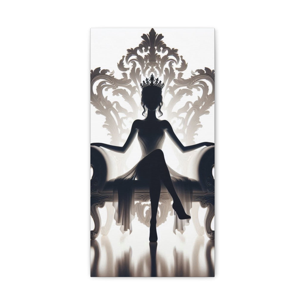 Elegant Queen Silhouette Canvas Art, Modern Wall Décor - Goddess Vibes