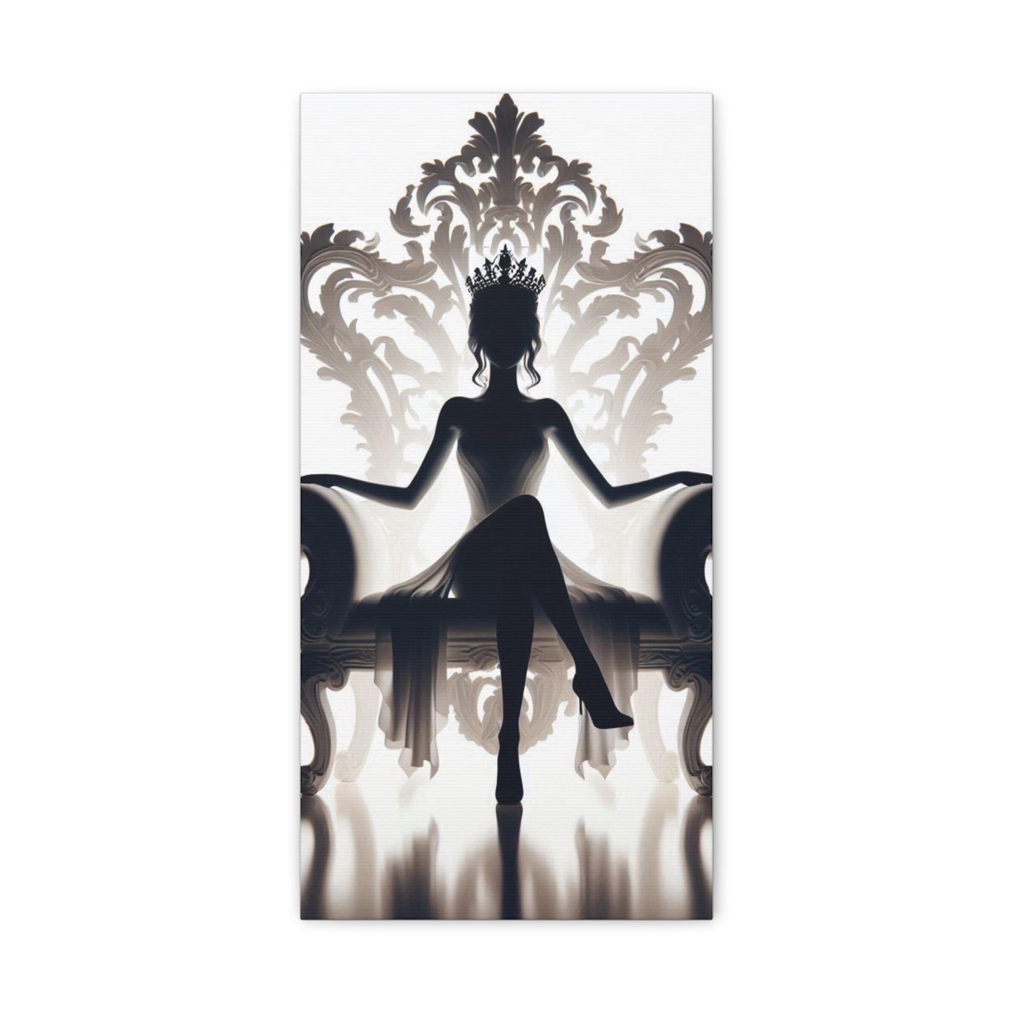 Elegant Queen Silhouette Canvas Art, Modern Wall Décor - Goddess Vibes