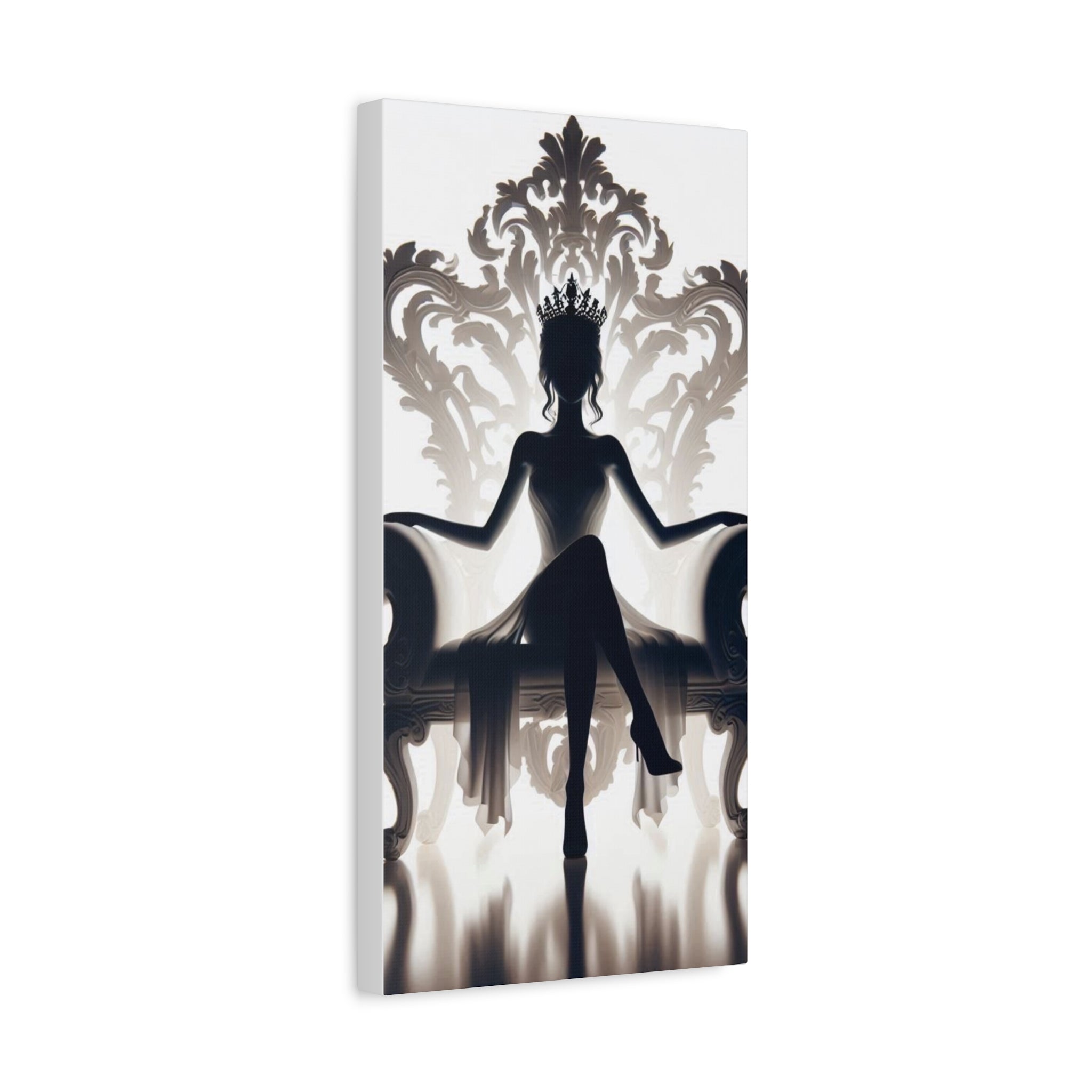 Elegant Queen Silhouette Canvas Art, Modern Wall Décor - Goddess Vibes