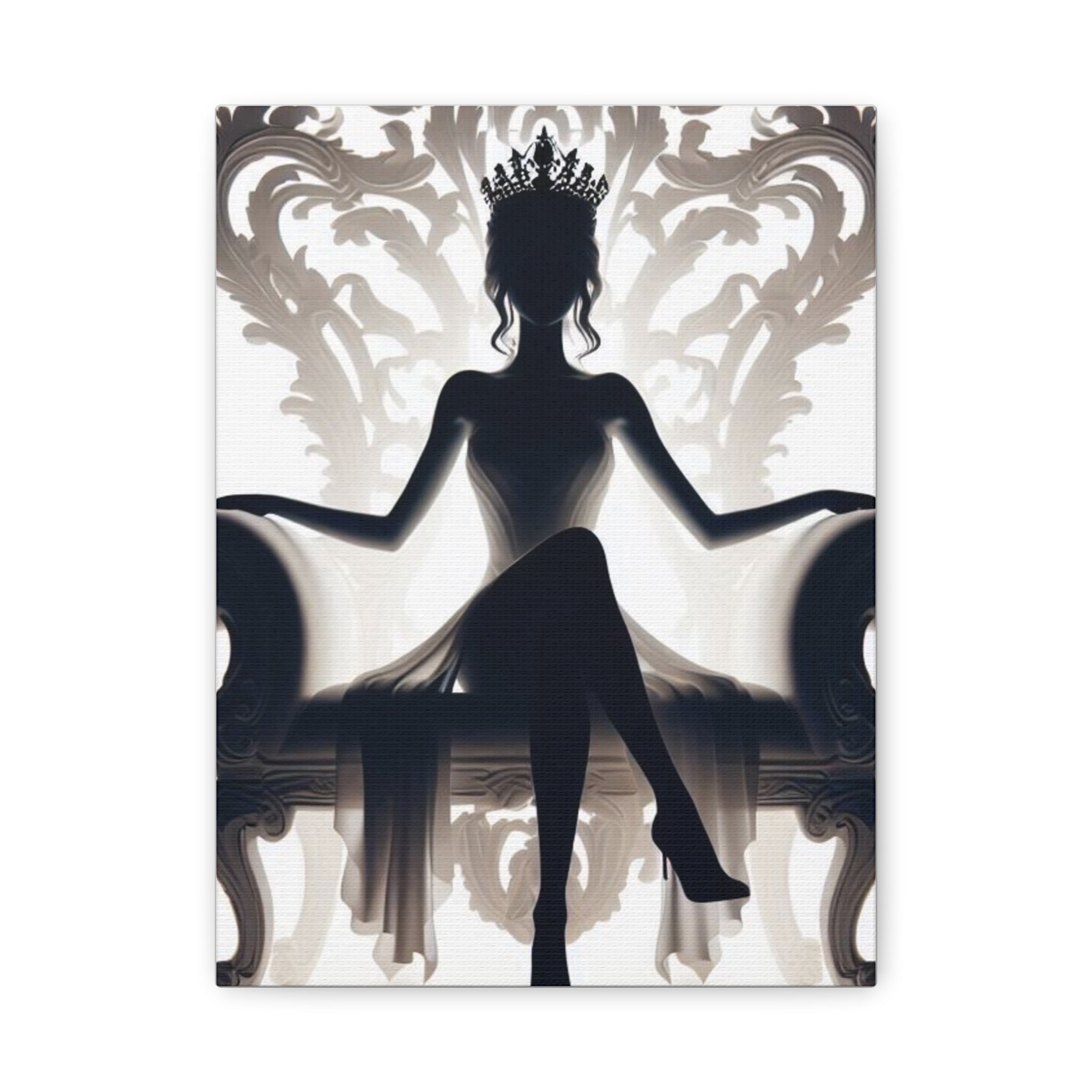 Elegant Queen Silhouette Canvas Art, Modern Wall Décor - Goddess Vibes