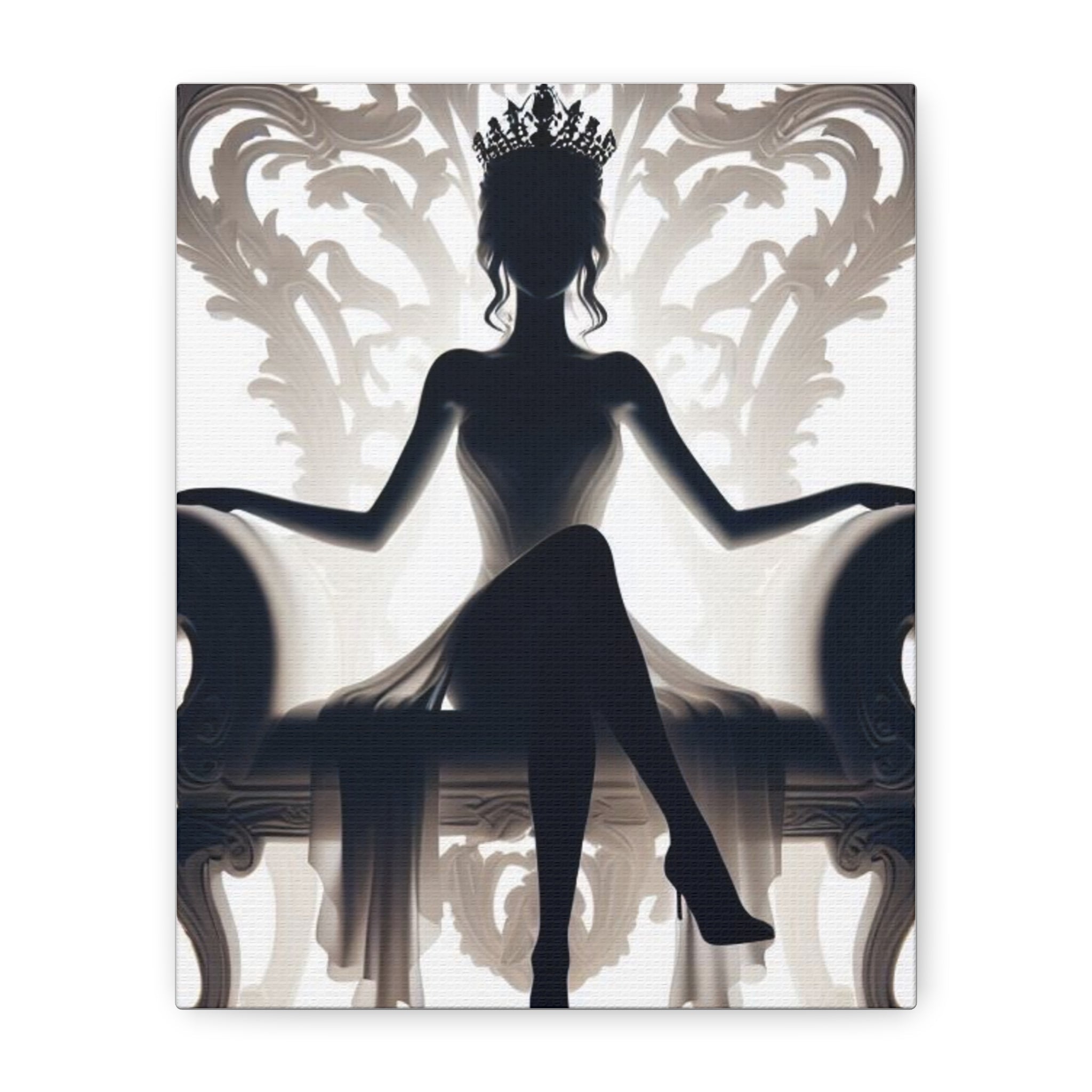 Elegant Queen Silhouette Canvas Art, Modern Wall Décor - Goddess Vibes