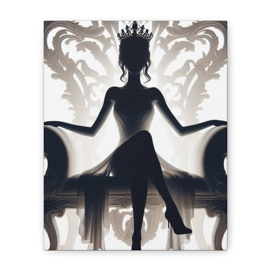 Elegant Queen Silhouette Canvas Art, Modern Wall Décor - Goddess Vibes