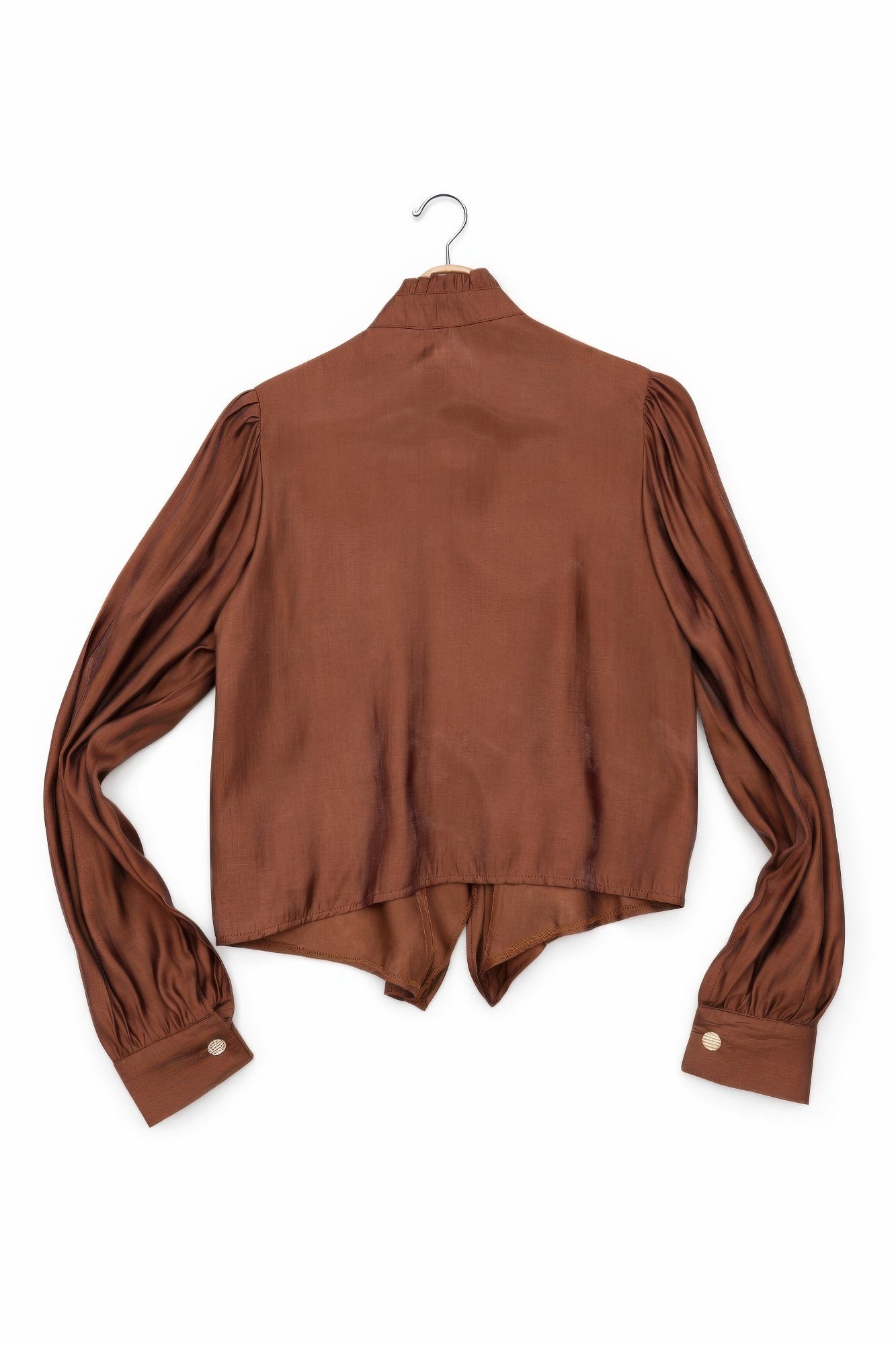 Elegant Satin - finish Victorian Button - up Top - Crowned Energy CO.