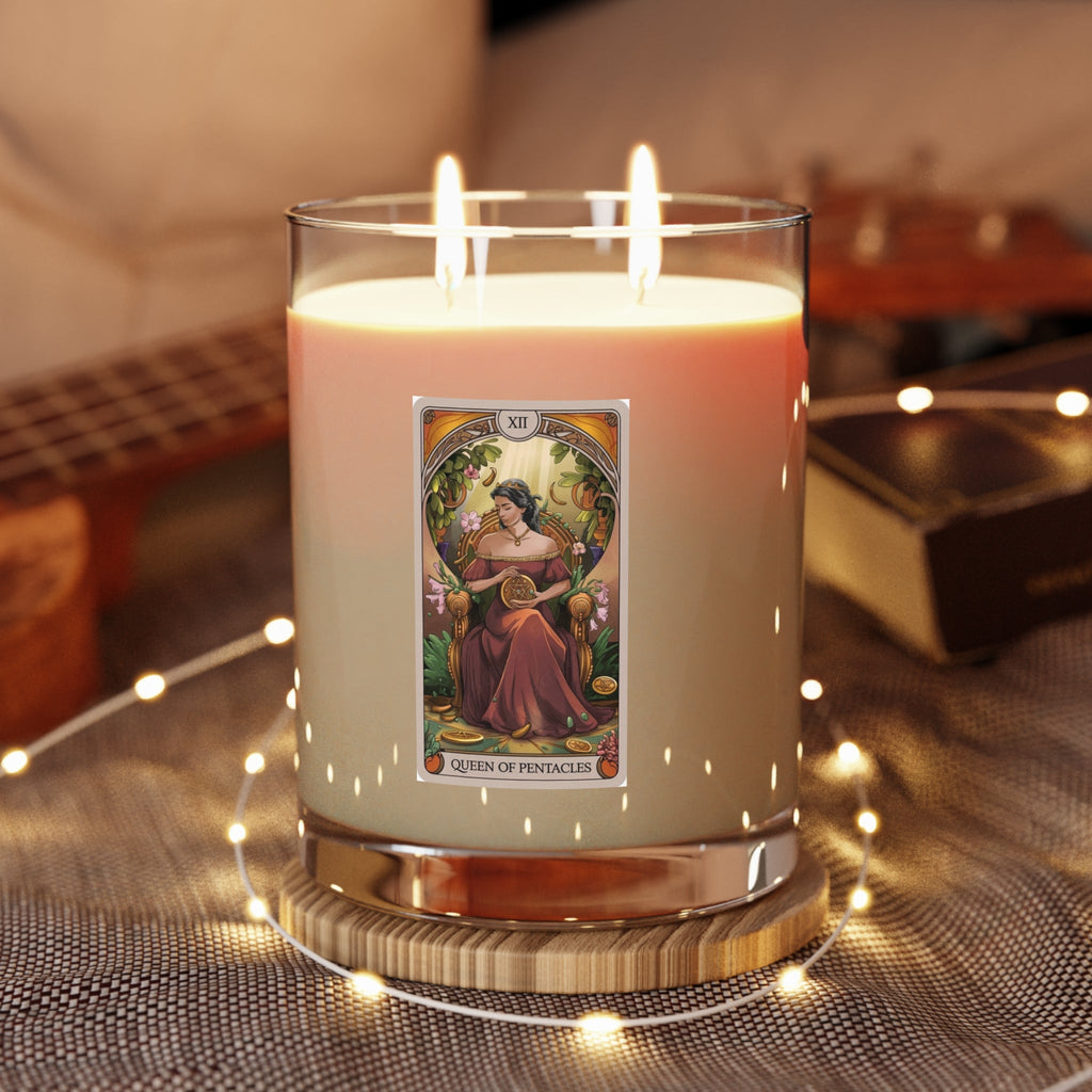 Elegant Scented Candle, Queen of Pentacles Décor, Aromatherapy - Goddess Vibes