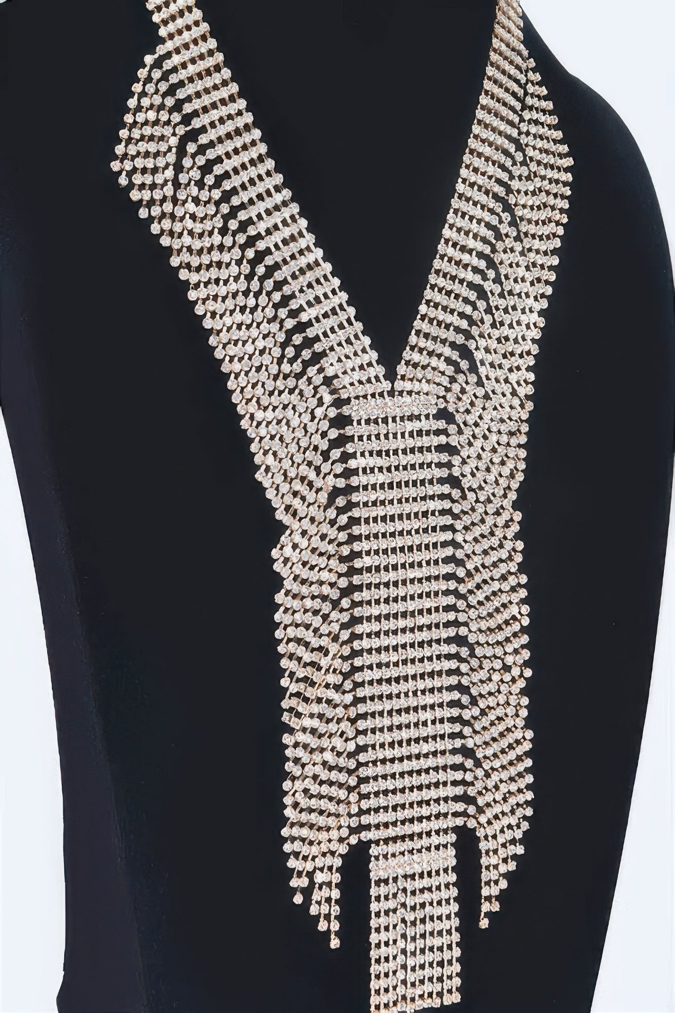 Elegant V Shape Rhinestone Choker Necklace - Crowned Energy CO.