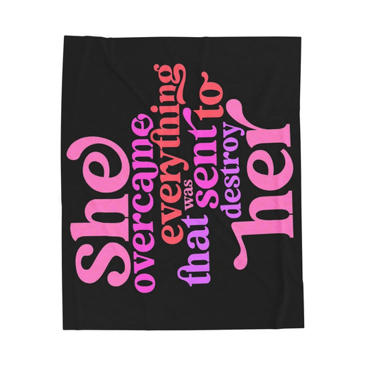 Empowering Velveteen Plush Blanket - Cozy Throw for Inspiration, Self - Care, Gift for Women, Affirmation Décor, Birthday, Holidays - Goddess Vibes