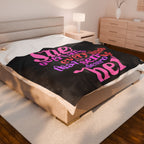 Empowering Velveteen Plush Blanket - Cozy Throw for Inspiration, Self - Care, Gift for Women, Affirmation Décor, Birthday, Holidays - Goddess Vibes