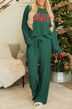Evergreen JOLLY Corded Long Sleeve Top and Pockets Pants Set - Crowned Energy CO.