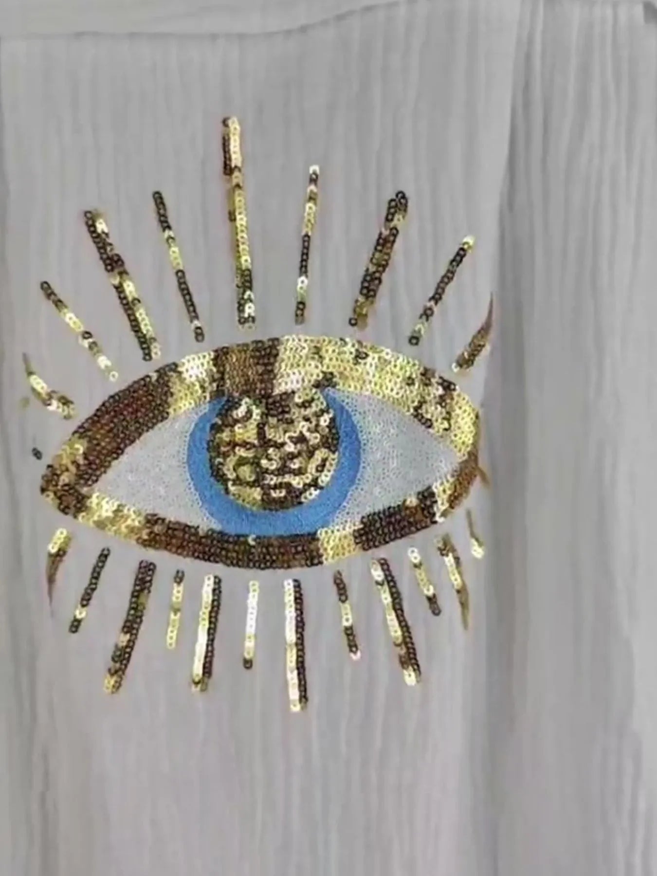 Evil Eye Embroidered Oversized Shirt - Goddess Vibes