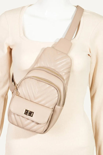 Fame Faux Leather Cushioned Sling Bag - Goddess Vibes