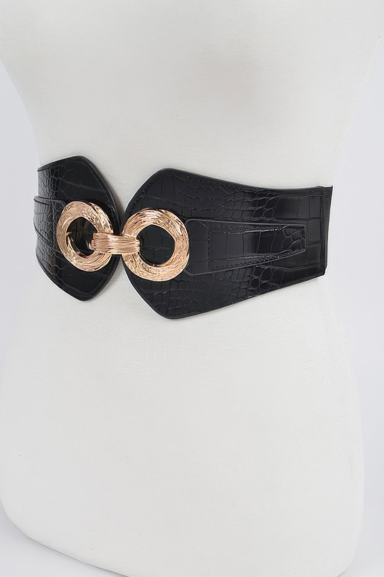 Faux Croc Wide Stretch Belt - Crowned Energy CO.