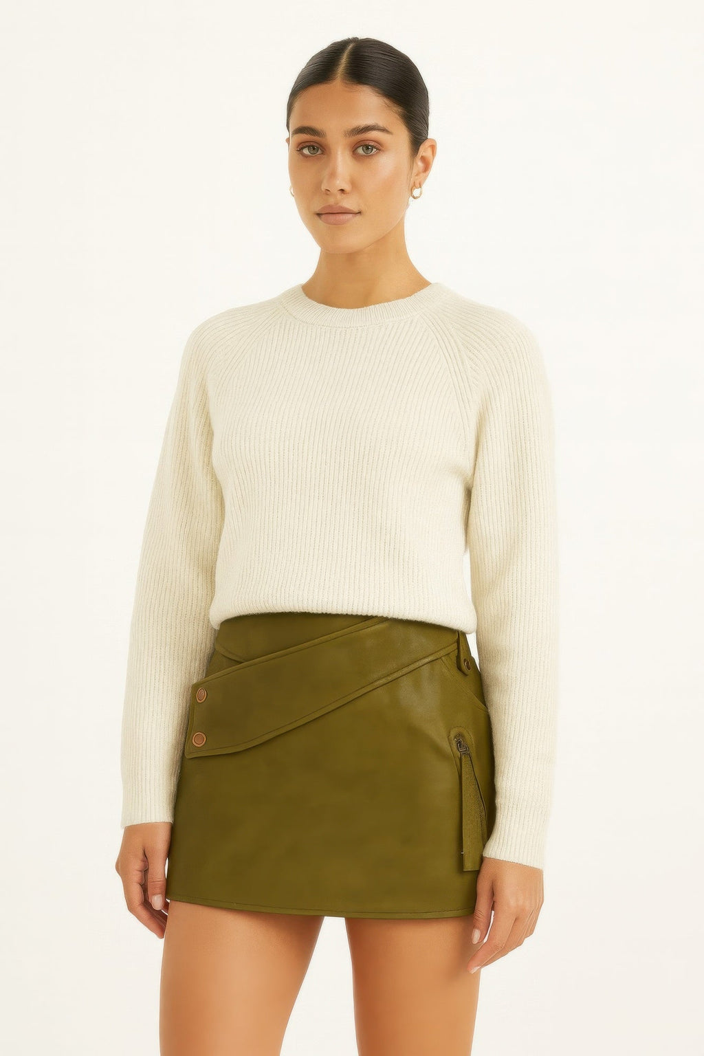 Faux Leather Strap Mini Skirt - Goddess Vibes