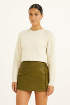 Faux Leather Strap Mini Skirt - Goddess Vibes