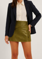 Faux Leather Strap Mini Skirt - Goddess Vibes