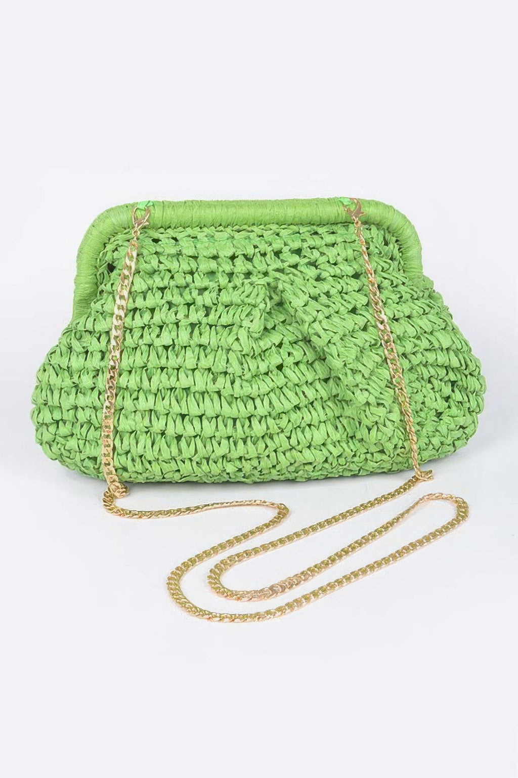 Faux Straw Chain Clutch - Goddess Vibes