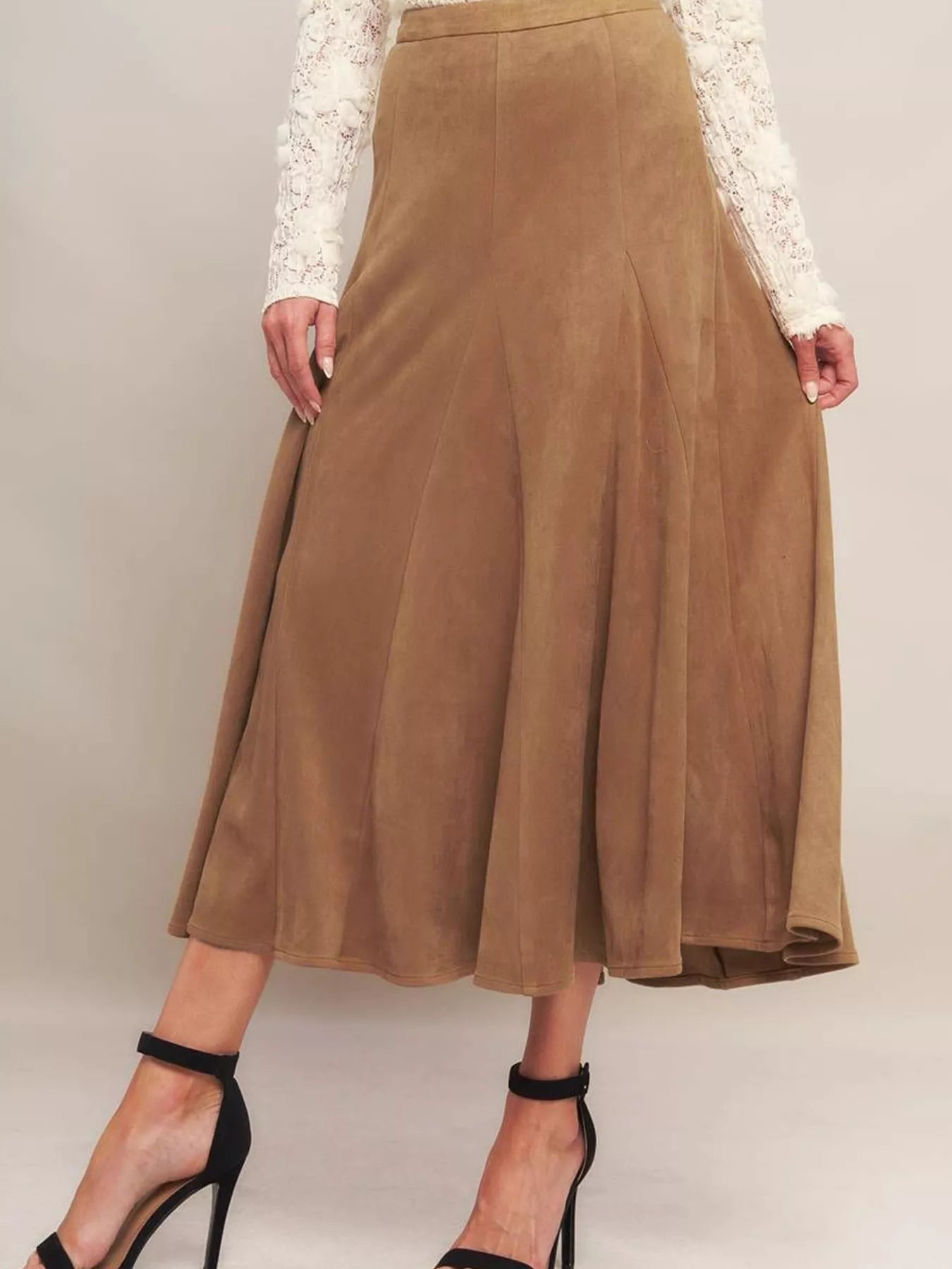 Flowy A - Line Midi Skirt - Crowned Energy CO.