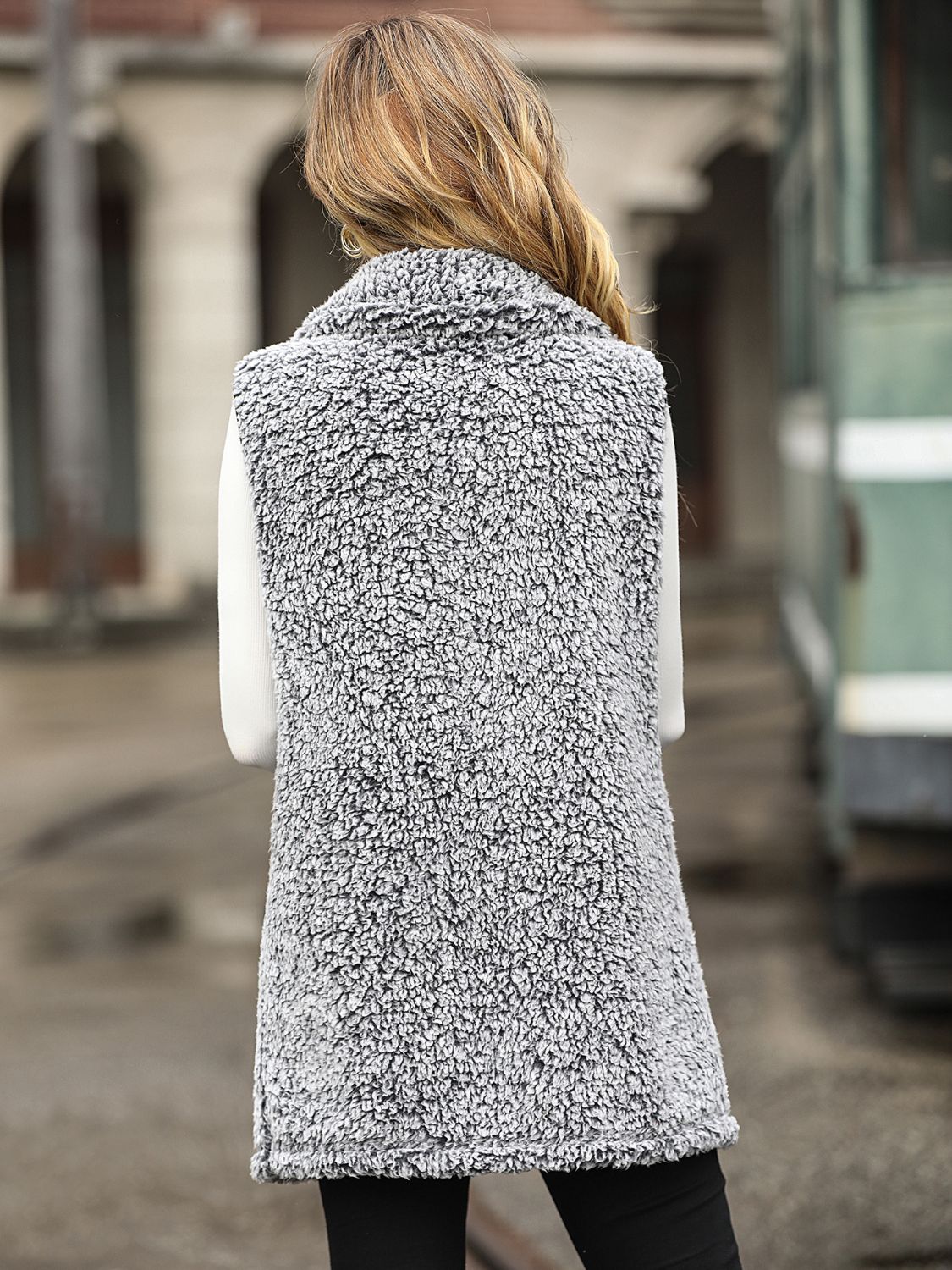 Full Size Button Down Collared Neck Vest - Crowned Energy CO.