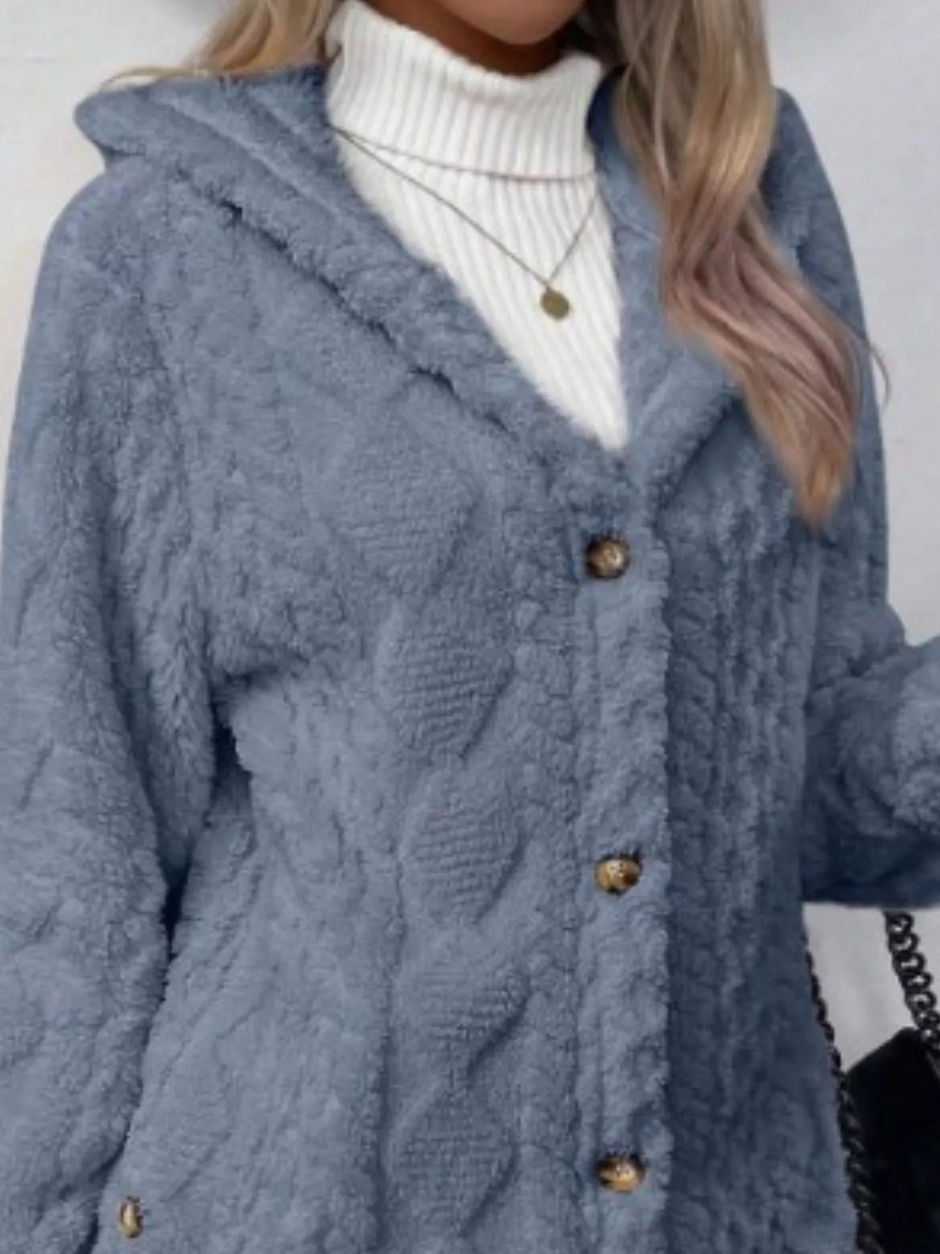 Full Size Button - Down Hooded Outerwear Plus Size - Crowned Energy CO.