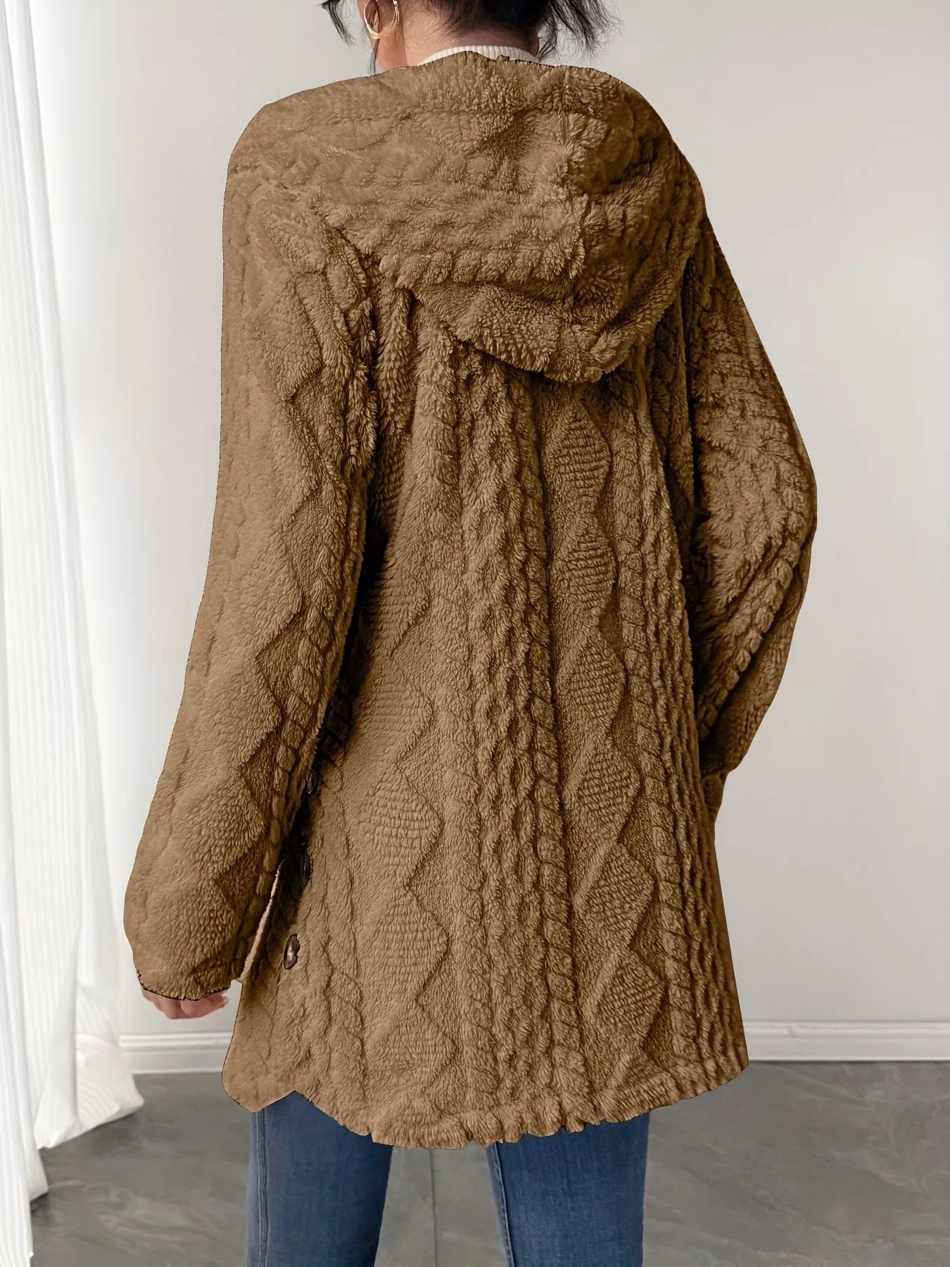 Full Size Button - Down Hooded Outerwear Plus Size - Crowned Energy CO.