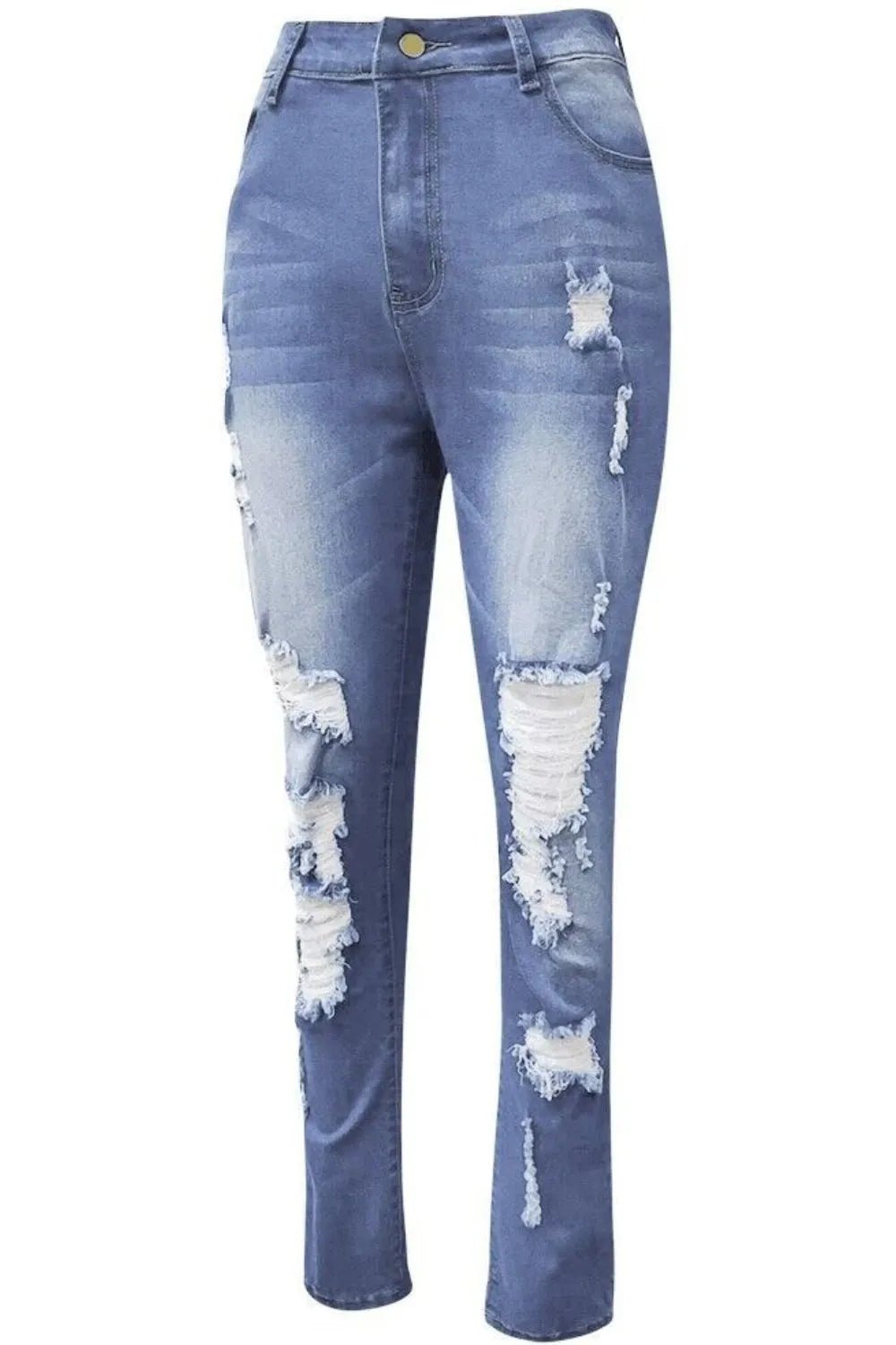 Full Size Distressed Skinny Jeans Plus Size - Crowned Energy CO.
