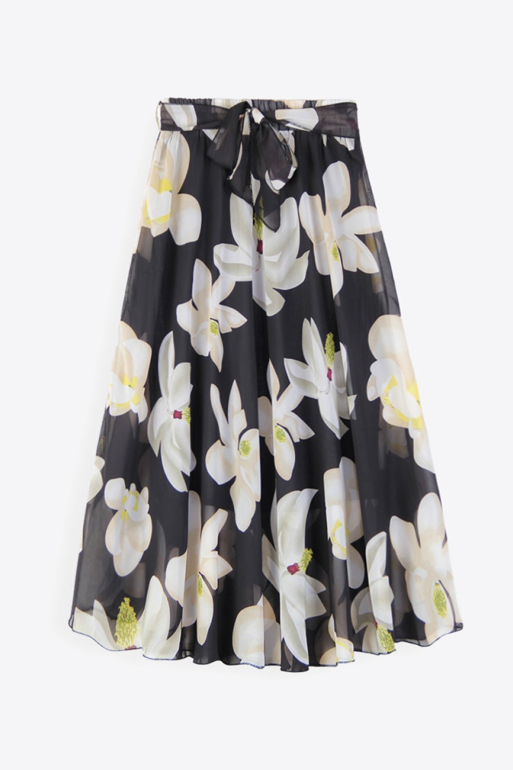 Full Size Floral Tie - Waist Skirt - Crowned Energy CO.