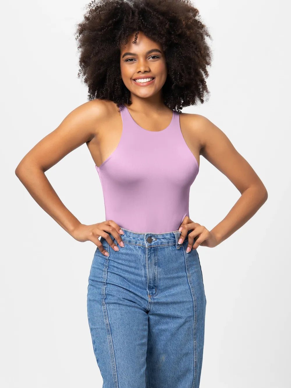 Full Size Round Neck Wide Strap Bodysuit - Crowned Energy CO.