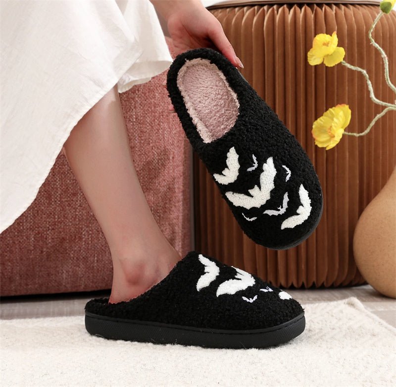Funny Bat Slipper Halloween Pumpkin Flat Indoor House Shoes - Goddess Vibes