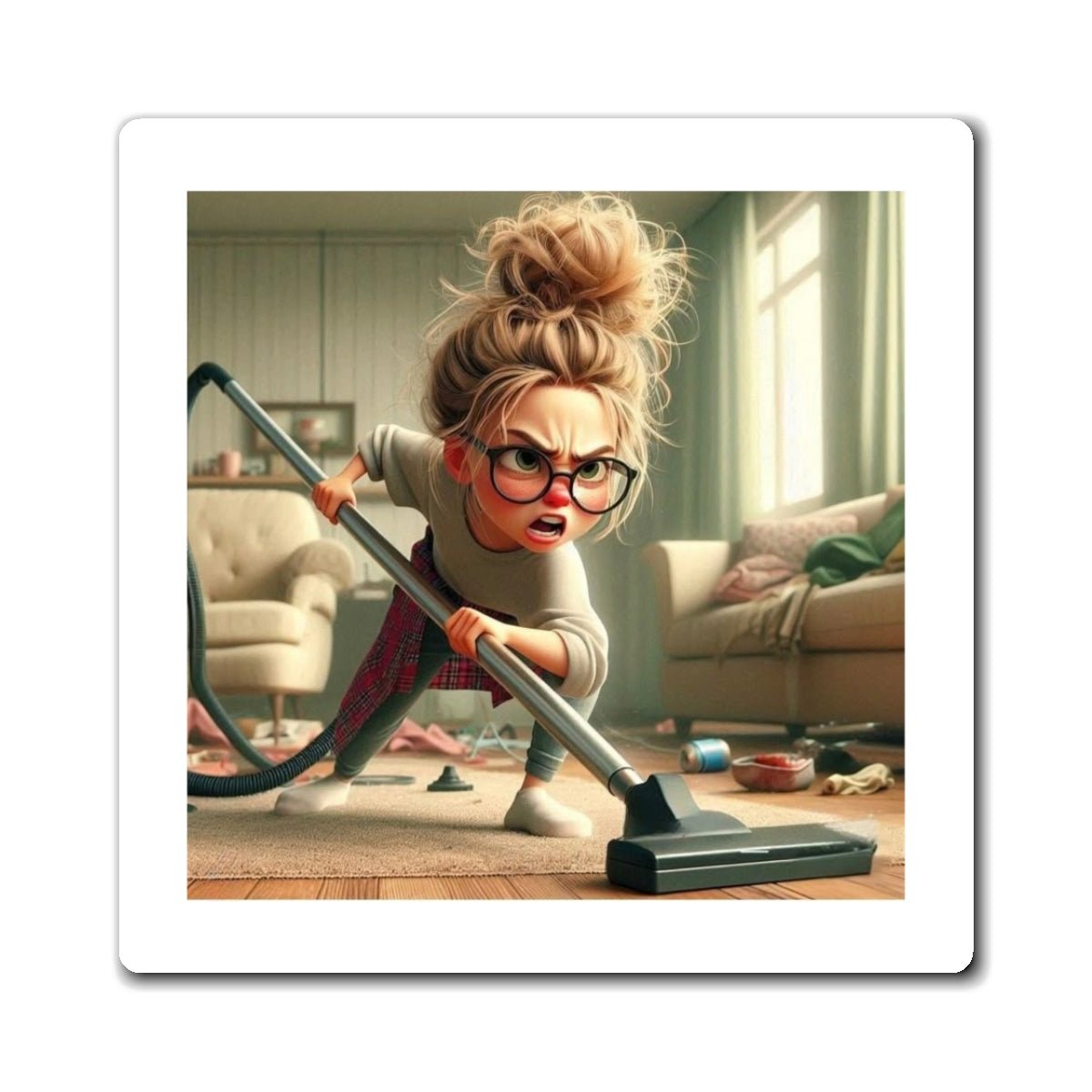 Funny Cleaning Magnet, Custom Home Decor, Gift for Housewarming, Quirky Fridge Magnet, Humor for Cleaners - Goddess Vibes