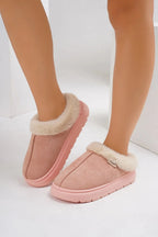 Furry Round Toe Platform Slippers - Goddess Vibes