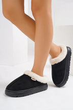 Furry Round Toe Platform Slippers - Goddess Vibes