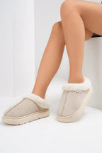 Furry Round Toe Platform Slippers - Goddess Vibes