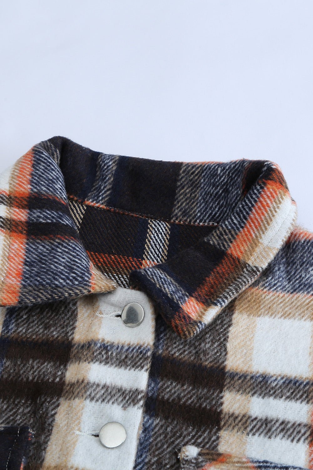Crowned Energy CO. Blue / S / 100%Polyester Dear-Lover Dropshipping Outerwear/Plaid Shackets Geometric Plaid Print Pocketed Shacket