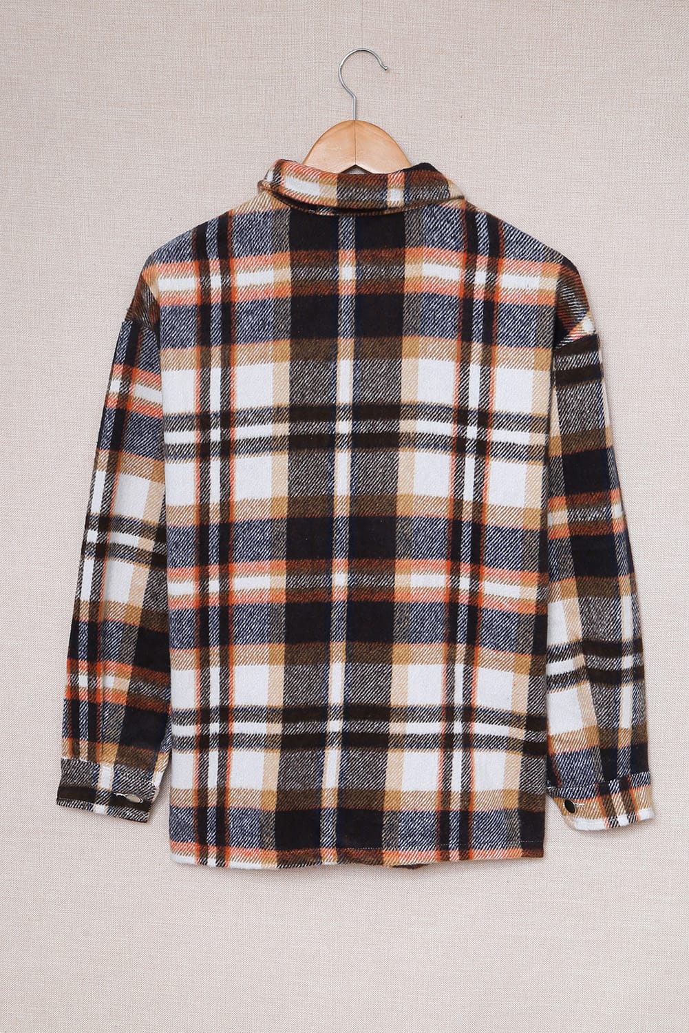 Crowned Energy CO. Blue / S / 100%Polyester Dear-Lover Dropshipping Outerwear/Plaid Shackets Geometric Plaid Print Pocketed Shacket