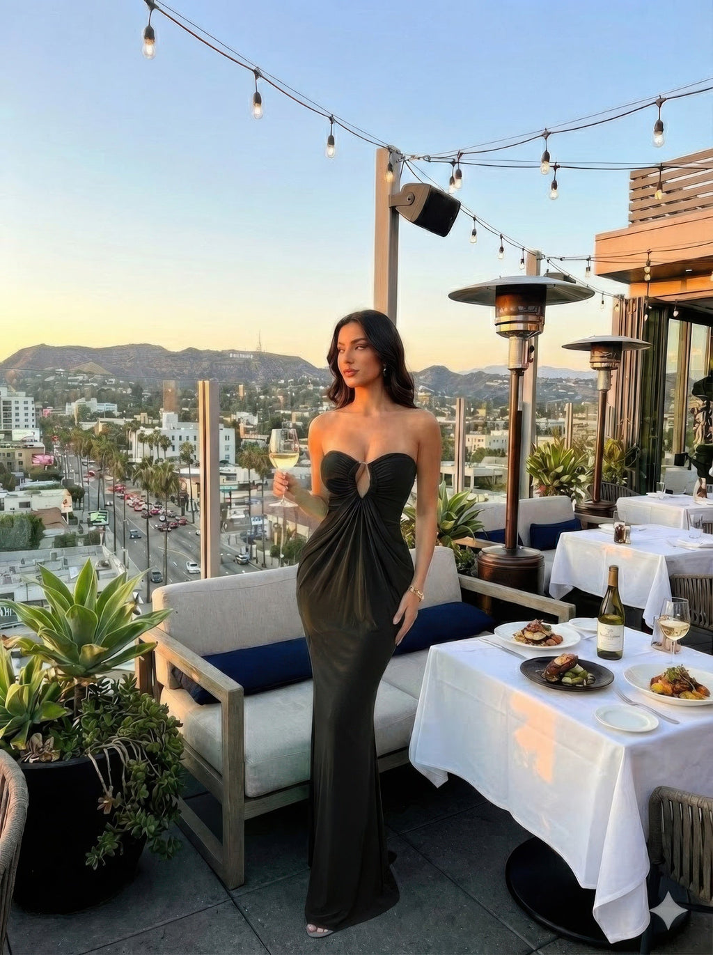 Glamour With Modern Construction Maxi Dress - Crowned Energy CO.