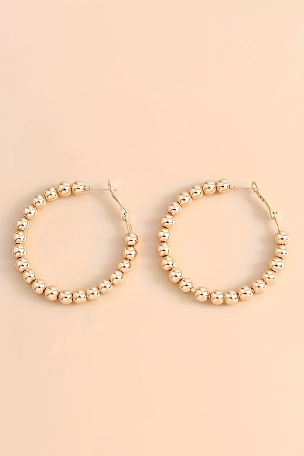 Gold Plated Beads Alloy Hoop Earrings - Crowned Energy CO.