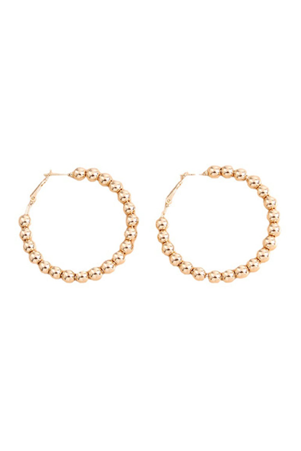 Gold Plated Beads Alloy Hoop Earrings - Crowned Energy CO.