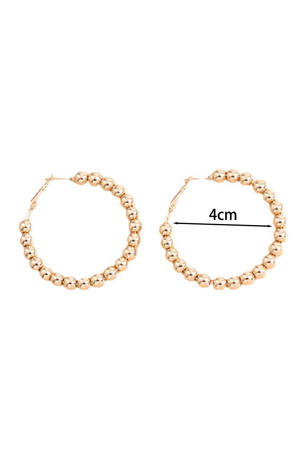 Gold Plated Beads Alloy Hoop Earrings - Crowned Energy CO.