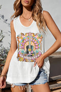 Graphic Wide Strap Tank - Crowned Energy CO.
