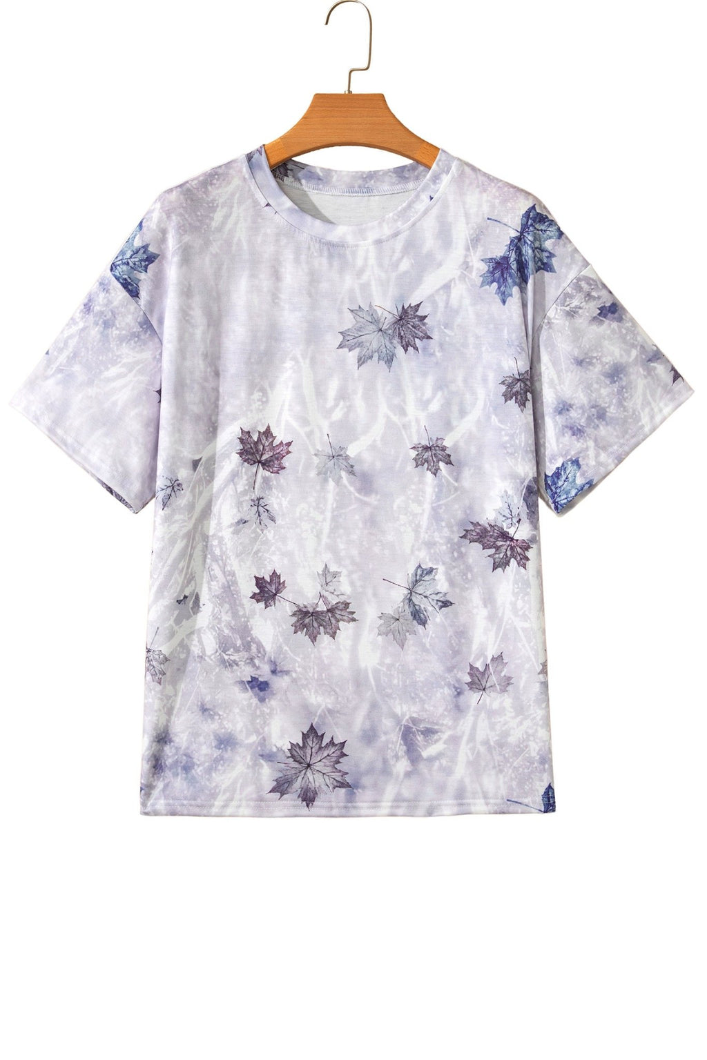 Gray Camouflage Woodland Print Drop Shoulder Tunic Tee - Crowned Energy CO.