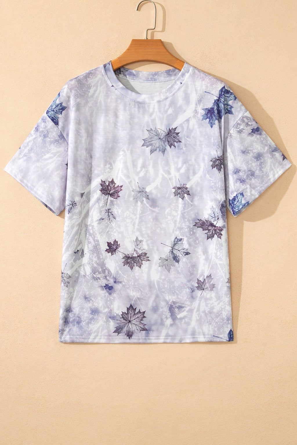Gray Camouflage Woodland Print Drop Shoulder Tunic Tee - Crowned Energy CO.