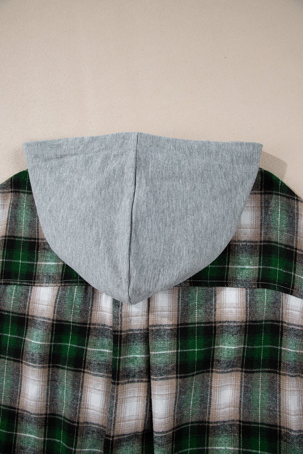 Crowned Energy CO. Green / S / 62.7%Polyester+37.3%Cotton Dear-Lover Dropshipping Outerwear/Plaid Shackets Green Plaid Print Chest Pocket Buttoned Hooded Shacket